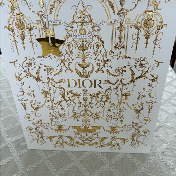 Dior White and Gold Ornate Design Bag